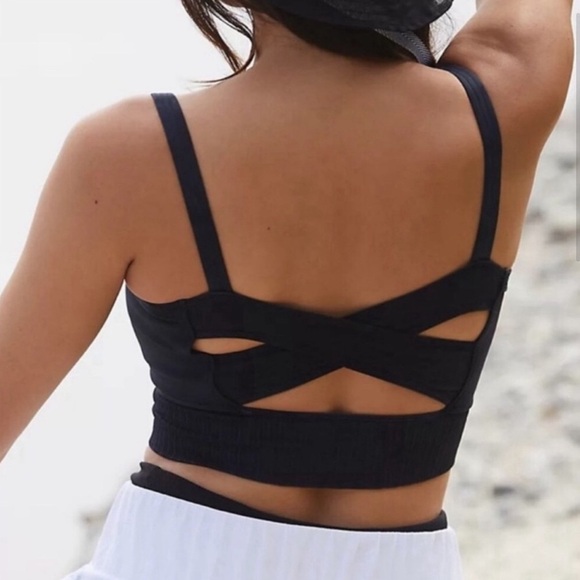 Free People Good Karma Scoop Neck Bra Black Size XS NEW - Picture 12 of 12